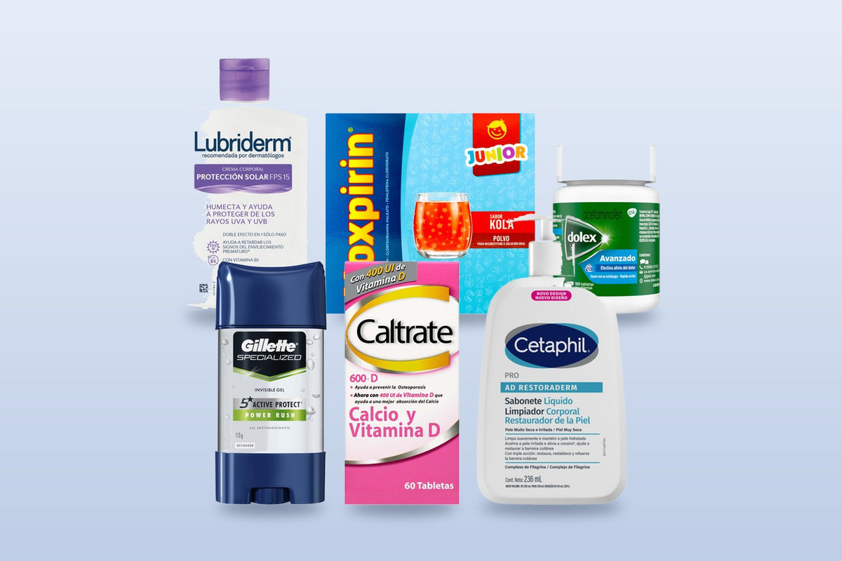 Marcas reconocidas: Lubriderm, Noxpirin, Dolex, Gillette, Caltrate y Cetaphil - Droguería La Bastilla Medellín