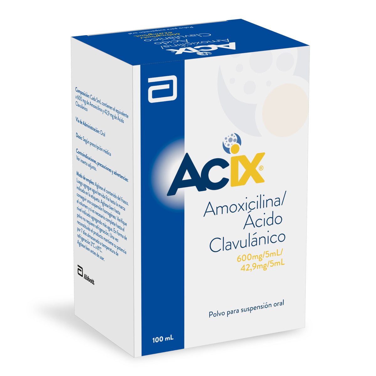 ACIX POLVO SUSP 600MG-42.9MG/5ML 100ML - REG. INVIMA 2020M-0019588
