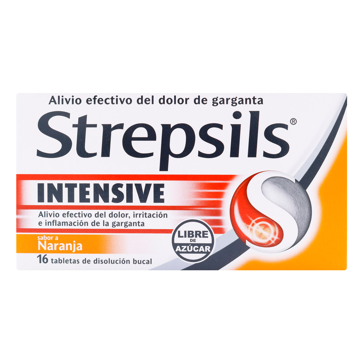 STREPSILS INTENSE ORANGE SUGAR-FREE 16 TABLETS - FLURBIPROFEN