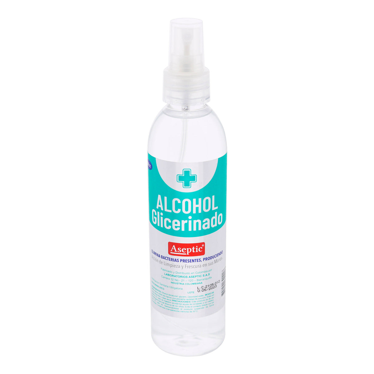 ALCOHOL ASEPTIC GLICERINADO 250 ML - REG. INVIMA NSOC99999-20CO