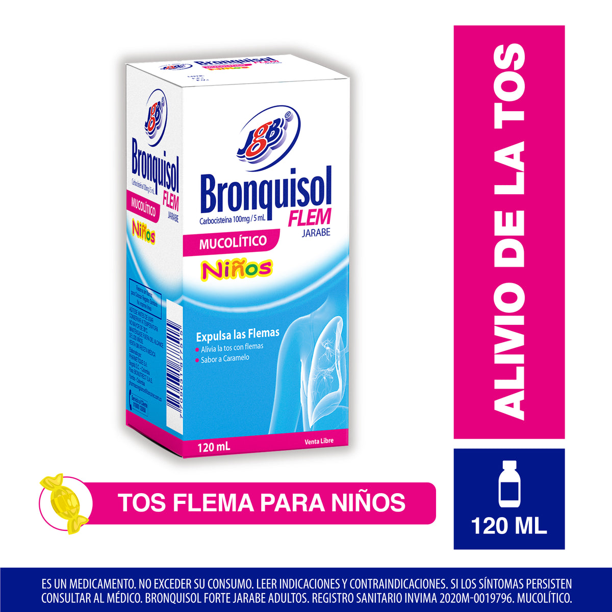 BRONQUISOL FLEM NINOS 120 ML - REG. INVIMA 2021M-0020243