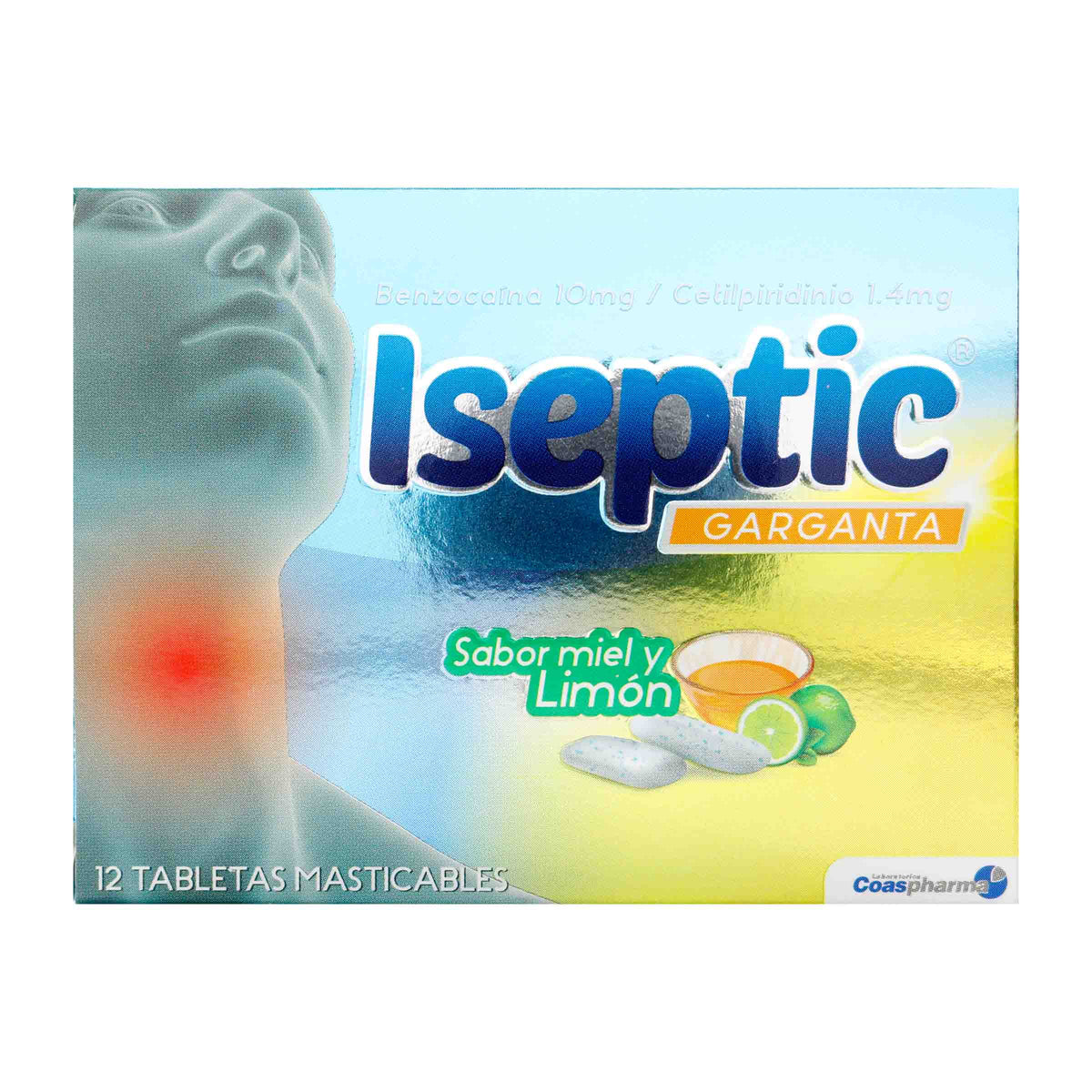ISEPTIC MIEL LIMON CAJA 12 TABLETAS