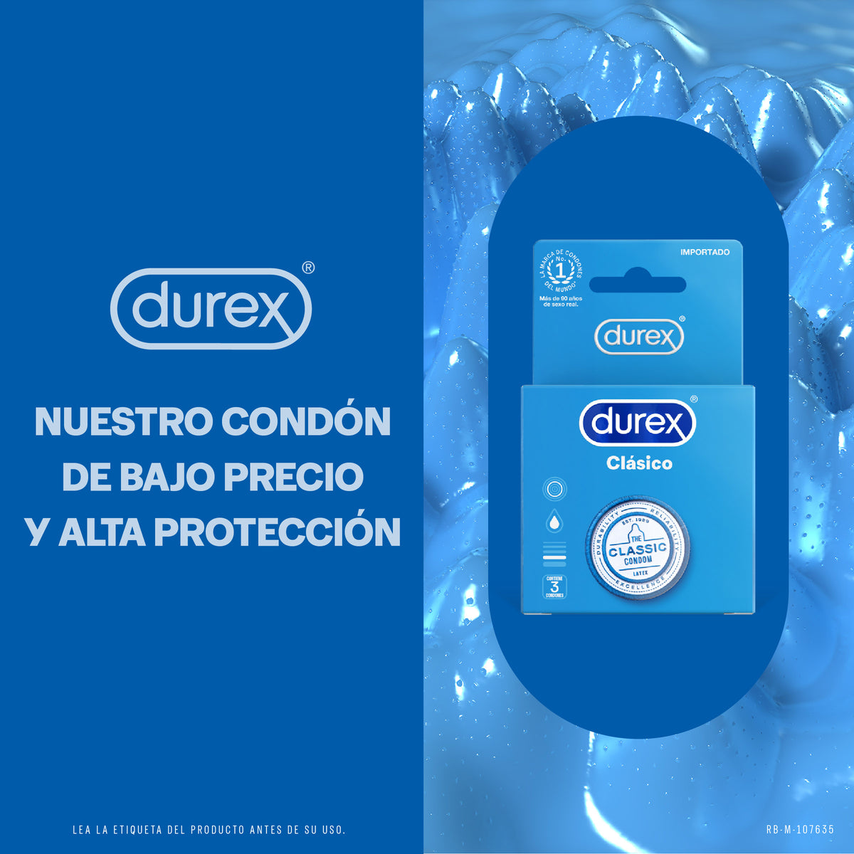 PRESERVAT.DUREX CLASICO 3 UND - REG. INVIMA 2012DM-009012