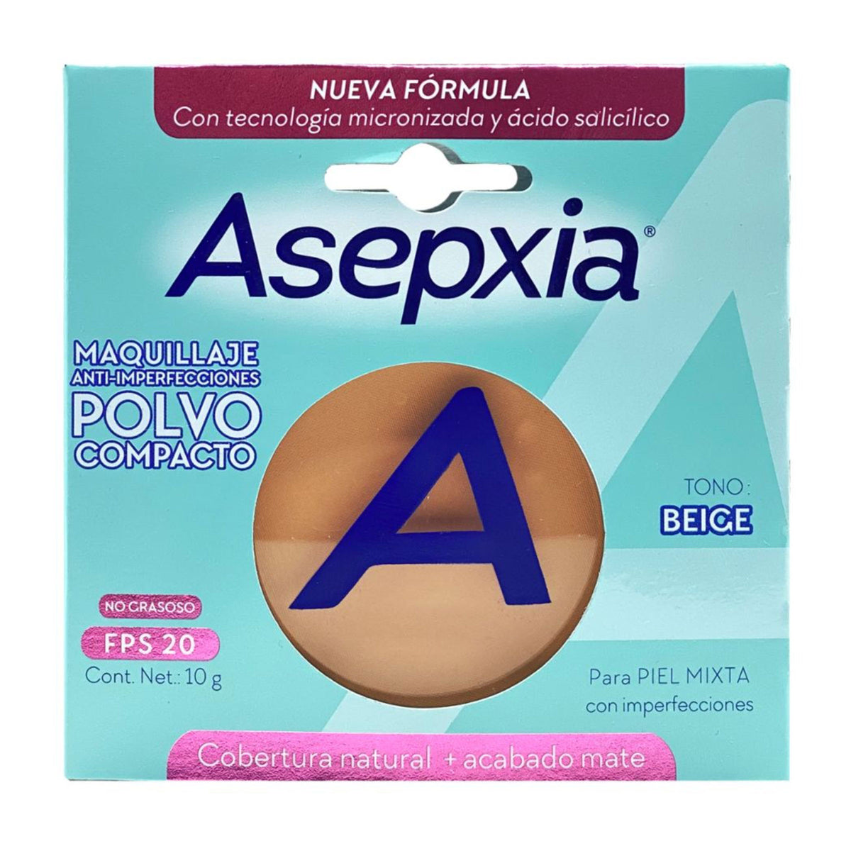 POLVO COMP.ASEPXIA BB BEIGE MATE(SF) - REG. INVIMA NSOC45200-20PE