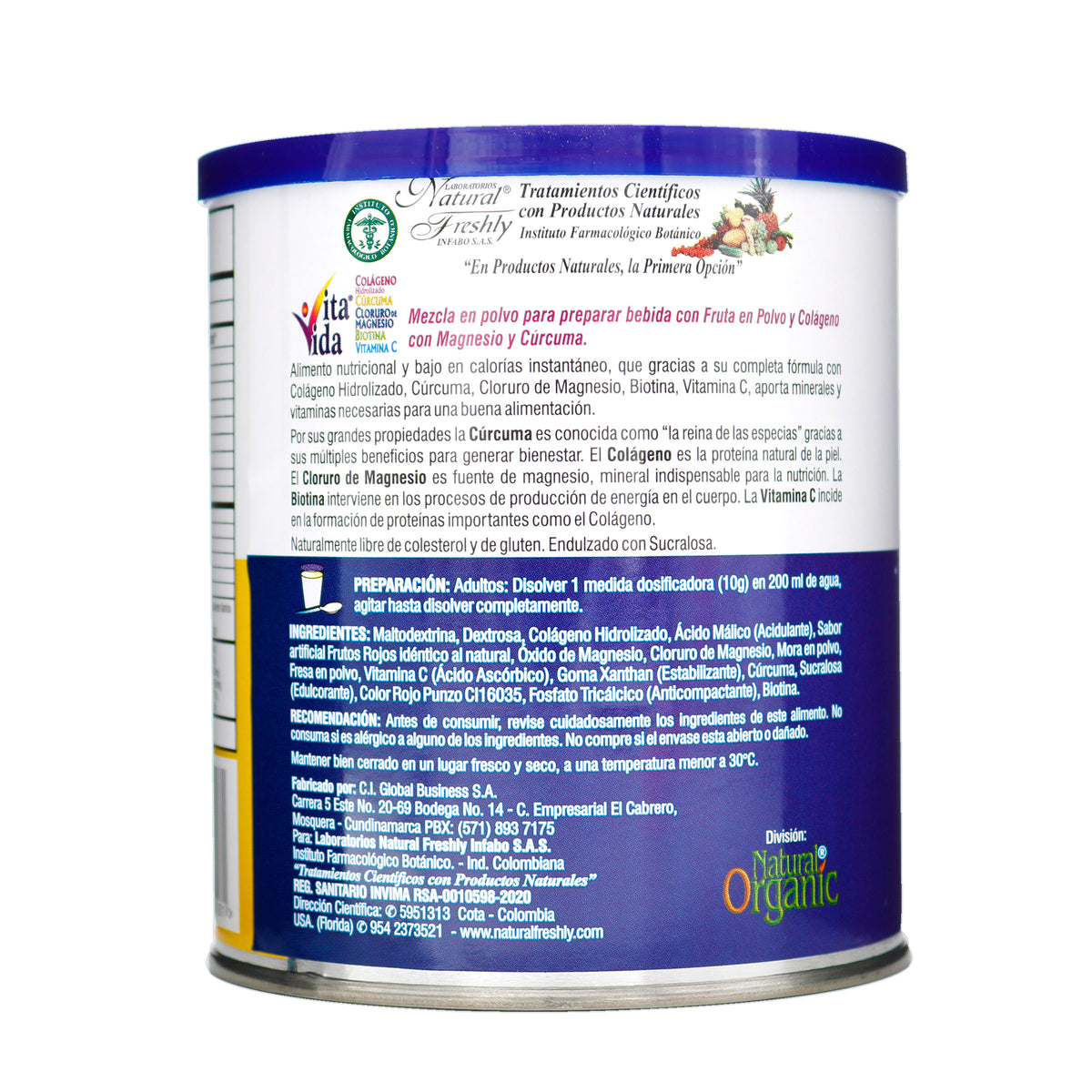 VITA VIDA MEZCLA EN POLVO 500 GR - REG. INVIMA RSA-0010598-2020