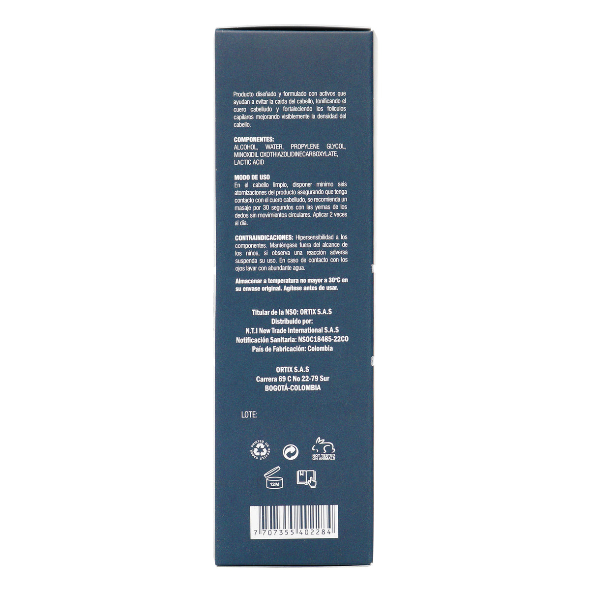 ADVANCE MINOXIDIL 5% PLUS 60 ML NTI - REG. INVIMA NSOC13176-22CO