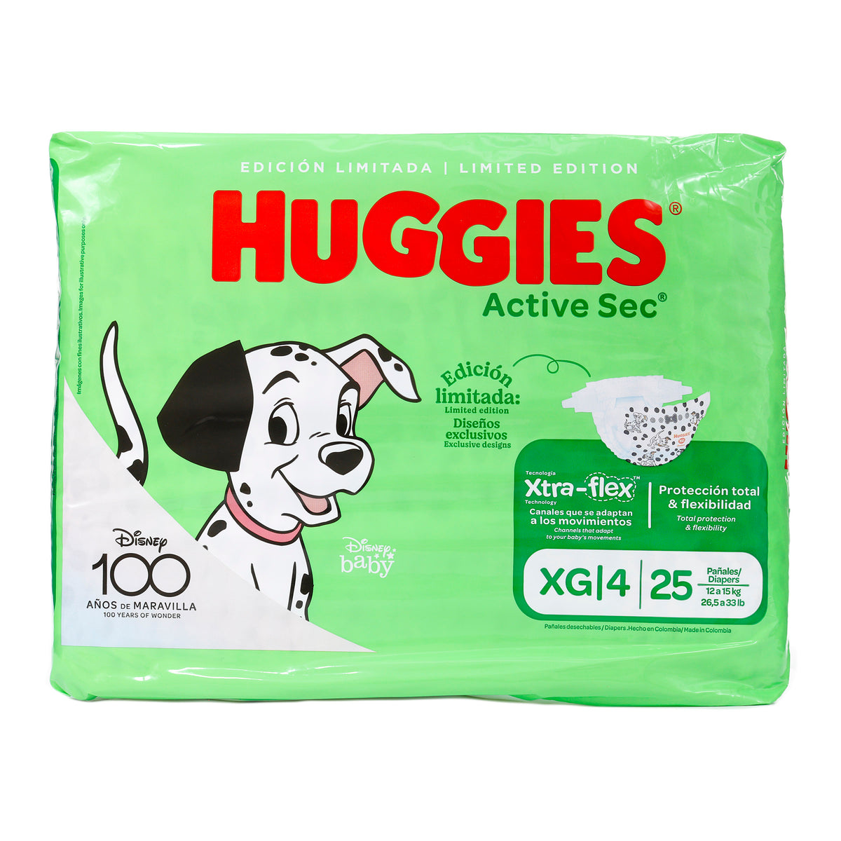 PAN.HUGGIES ACTIVE SEC ET.4 XG 25 UNDS - REG. INVIMA NSOA00184-09CO