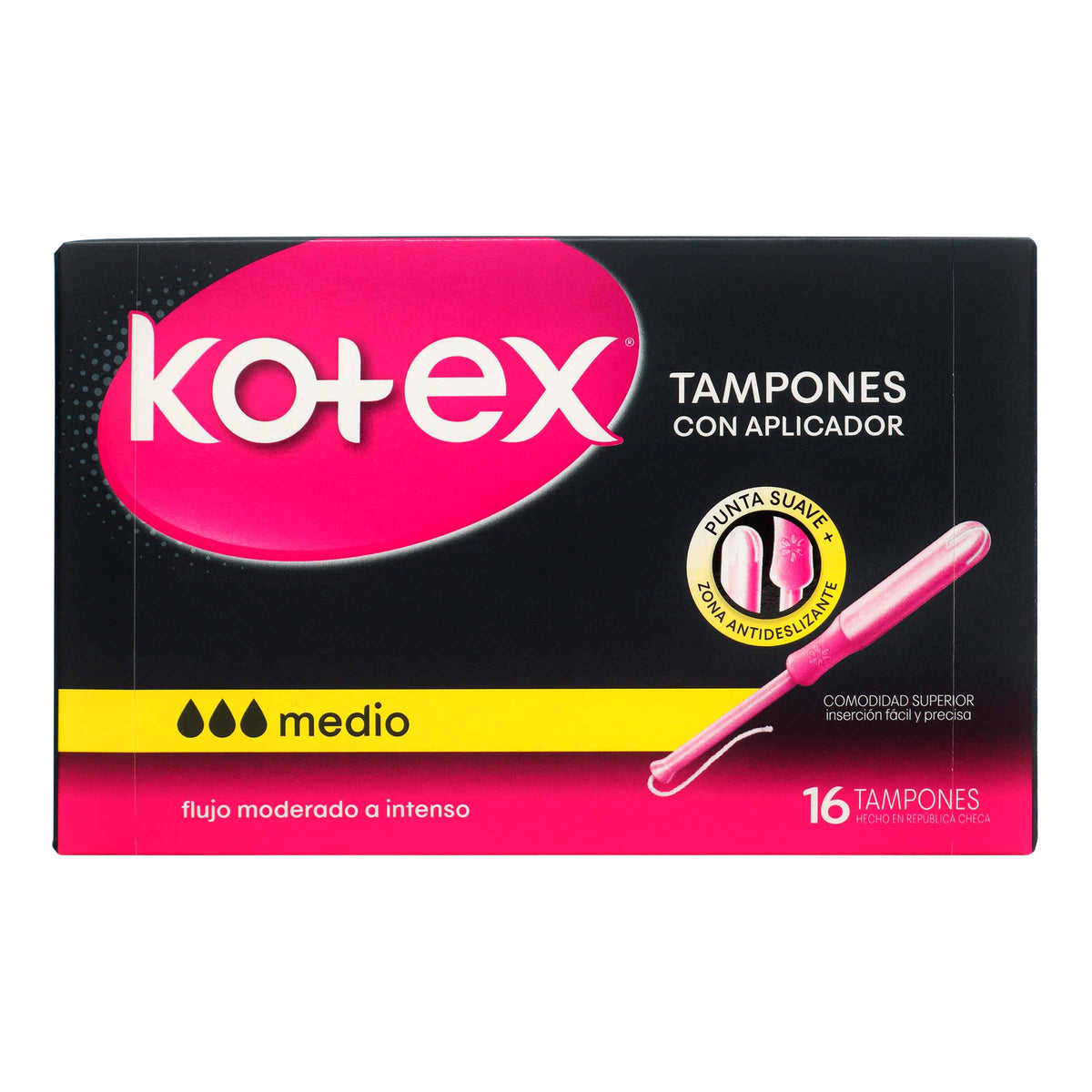 TAMPON KOTEX MEDIO CON APLICADOR 16 UNDS - REG. INVIMA NSOA00983-11CO