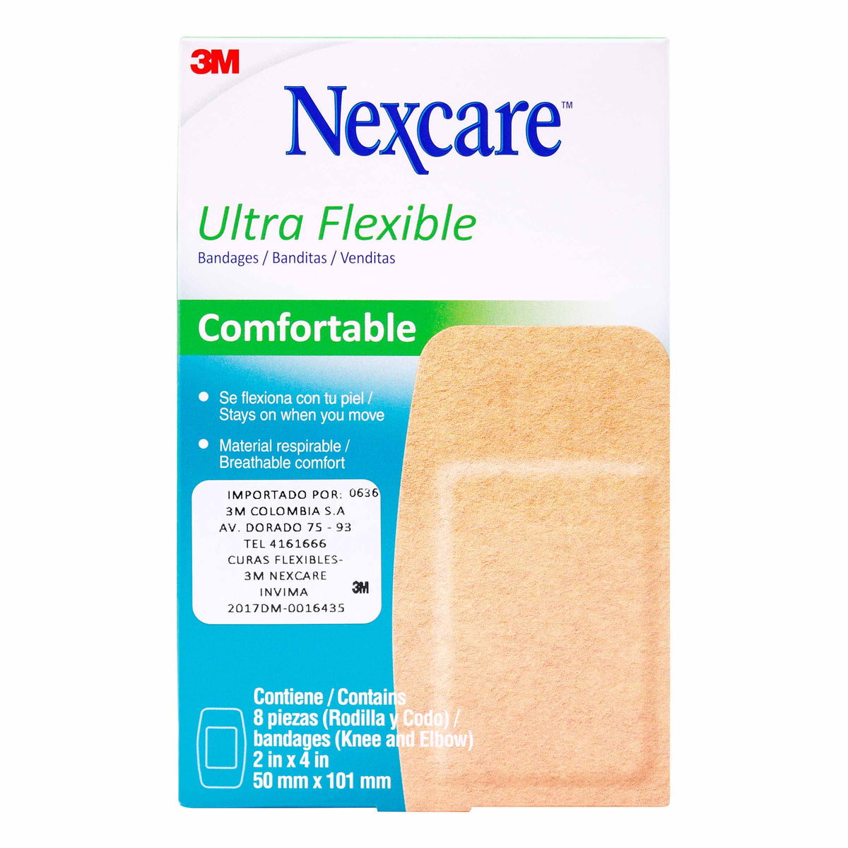 BANDITAS NEXCARE U.FLEXIBLE ROD.COD.8UND - REG. INVIMA 2017DM-0016435