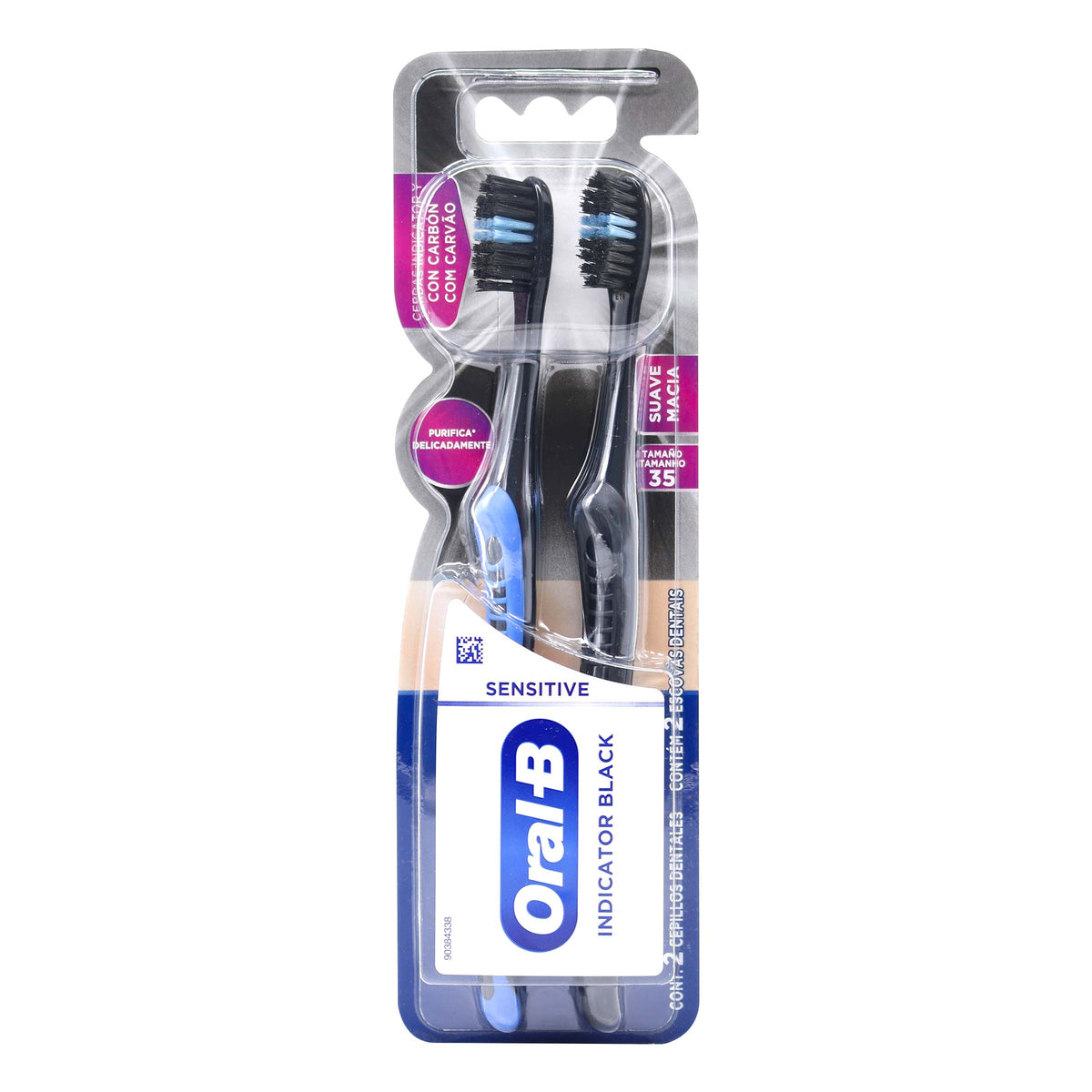 2 CEP.ORAL-B SENS.INDICATOR BLACK SUAVE - REG. INVIMA 2021DM-0022858