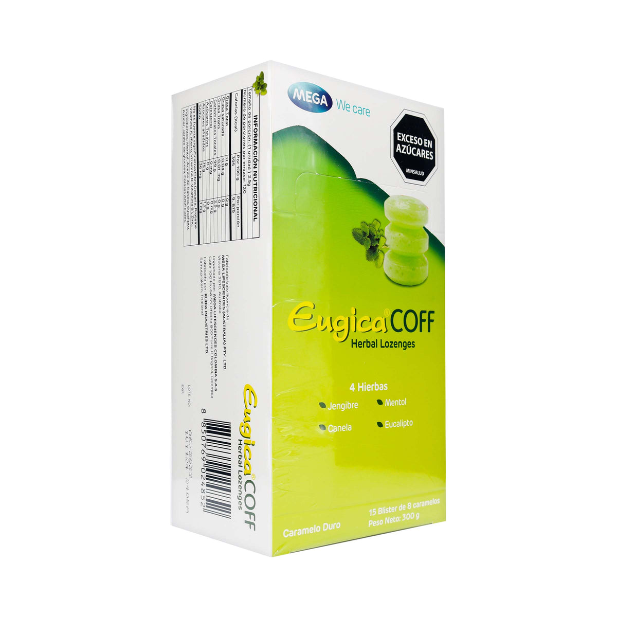 EUGICA COFF HERBAL LOZENGES 120 CARAMELO - REG. INVIMA NSOC23704-23CO