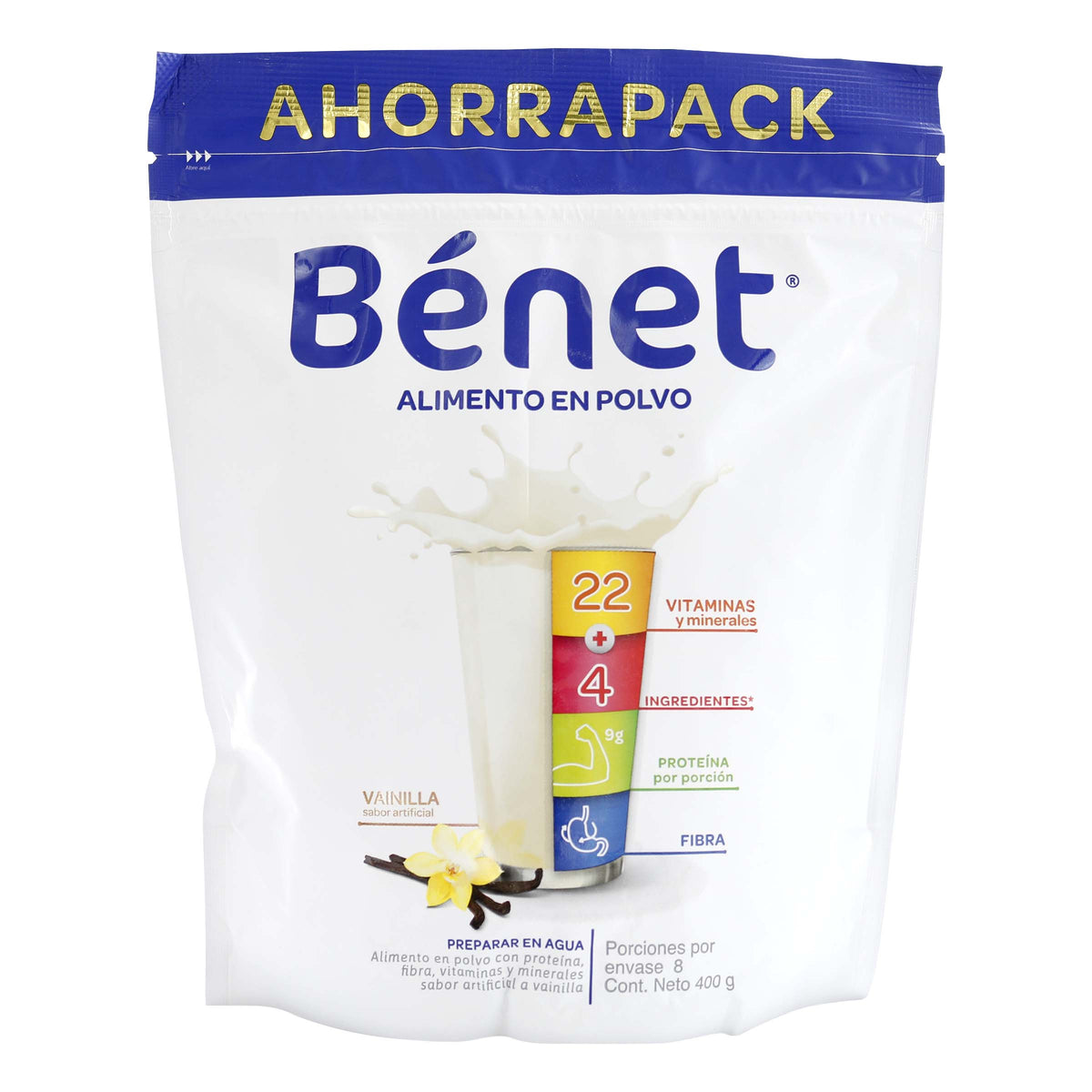 BENET VAINILLA DOYPACK 400 GRS - REG. INVIMA RSA-0026067-2023