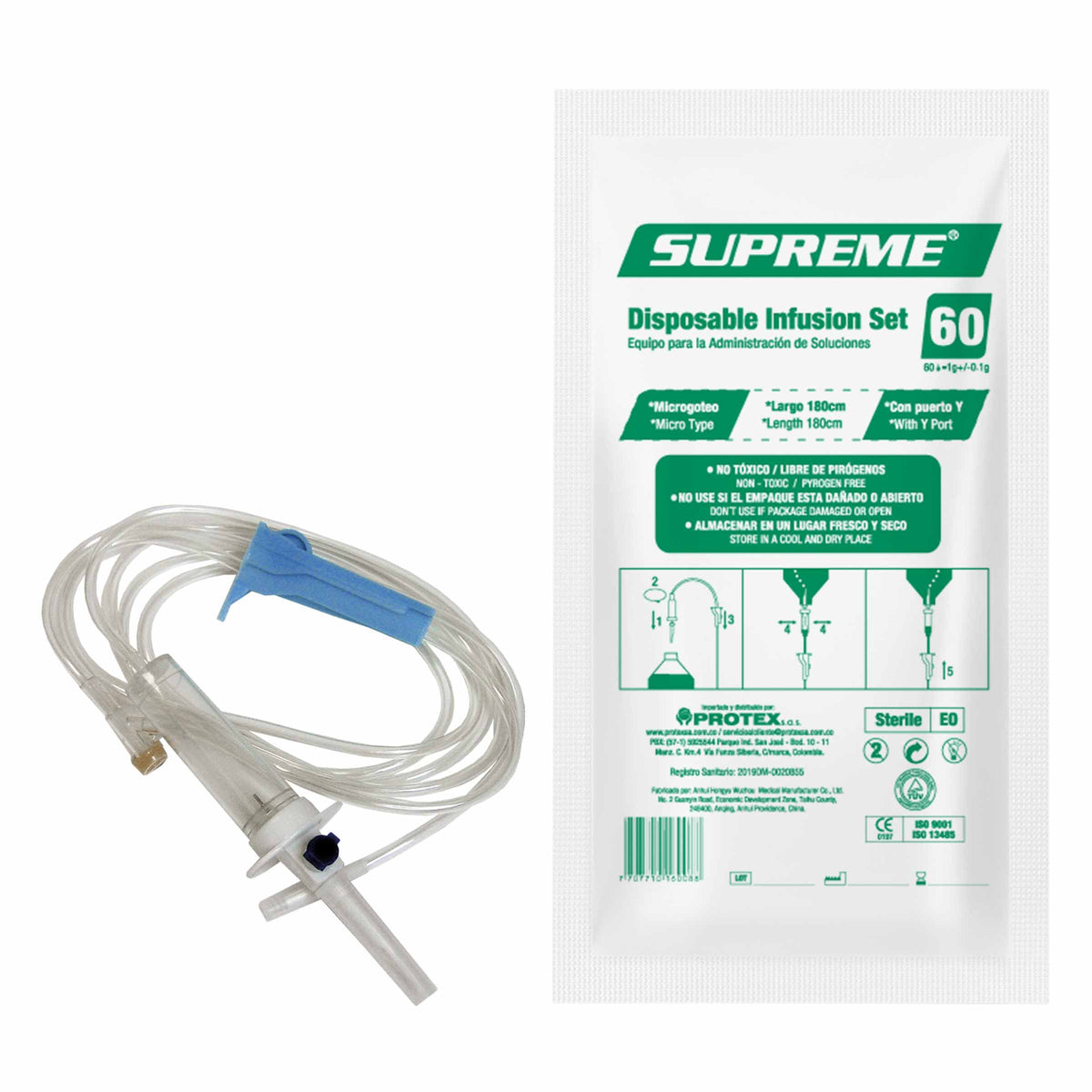 EQUIPO VENOCLISIS SUPREME MICROGOTEO 60G - REG. INVIMA 2019DM-0020855