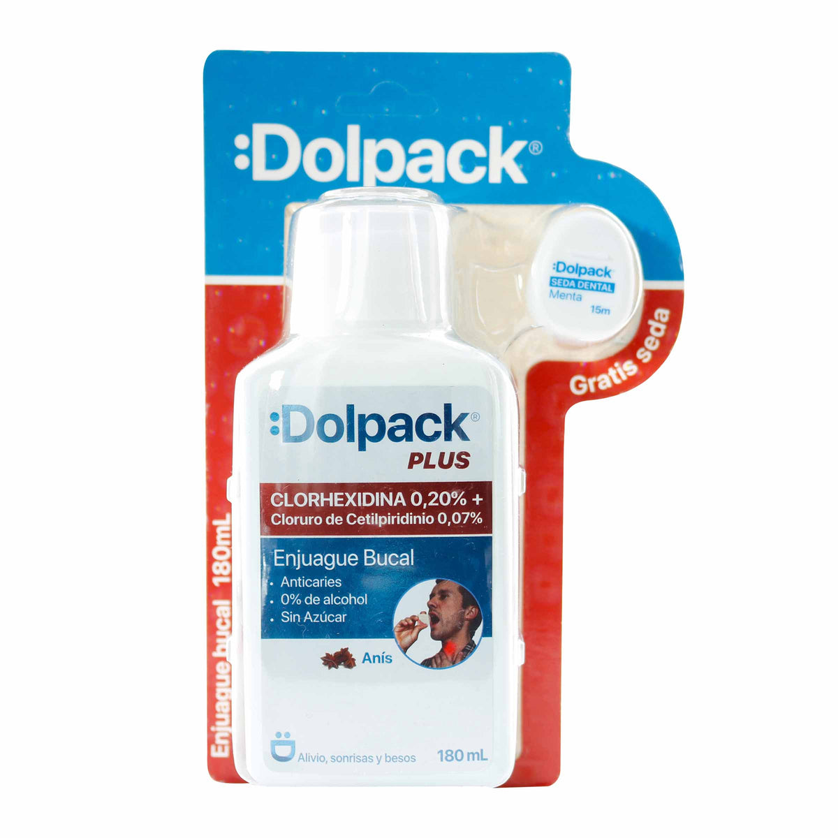 MOUTHWASH BUC.CLORHE.DOLPACK PLUS 0.2 180ML+SE