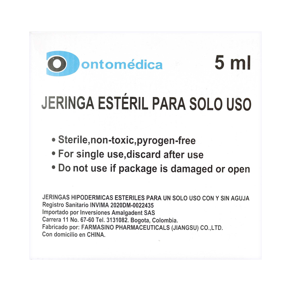 JERINGA 5 ML 21GX1 1/2 100 UND AMALGADE.