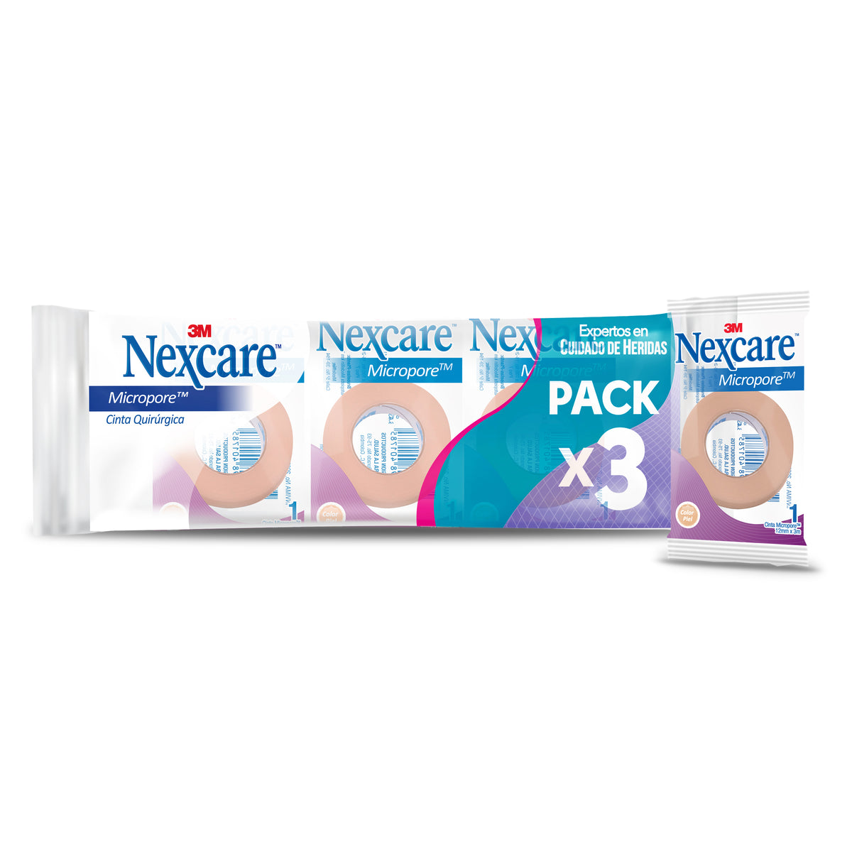 MICROPORE LEATHER TAPE 12X3 BAG PACK OF 3 UNITS