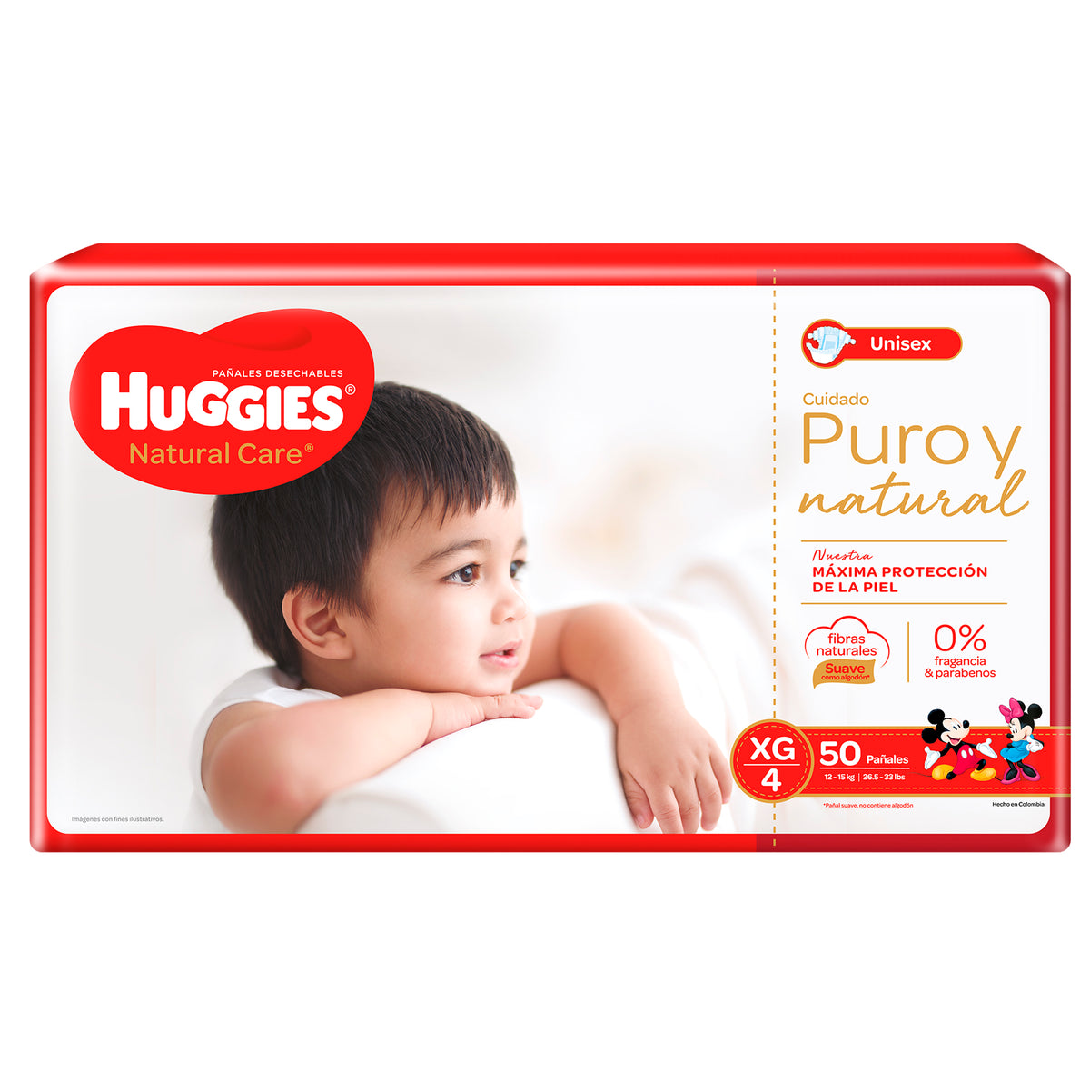 PAN.HUGGIES NAT.CAR.UNISEX XG ET4 50 UND - REG. INVIMA NSOA07478-18CO