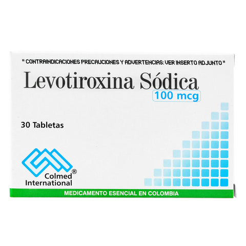 LEVOTIROXINA 100 MCG 30 TABLETAS PC - VENTA CON FORMULA MEDICA