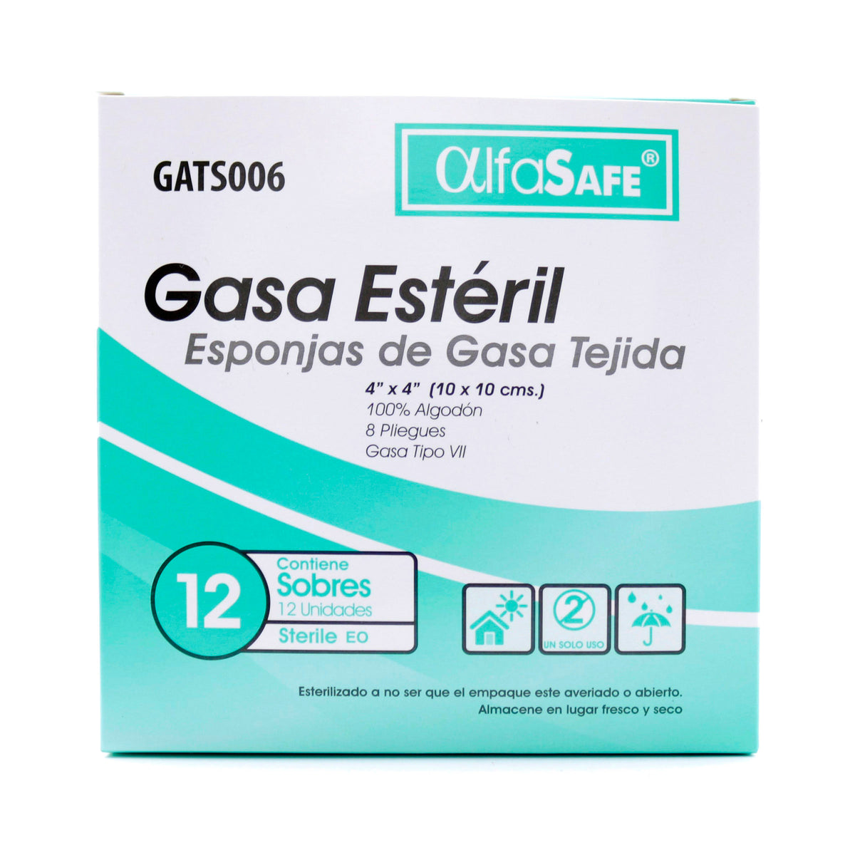 GASA ALFA SAFE ESTERIL 4X4X2 YD 24 UNIDADES