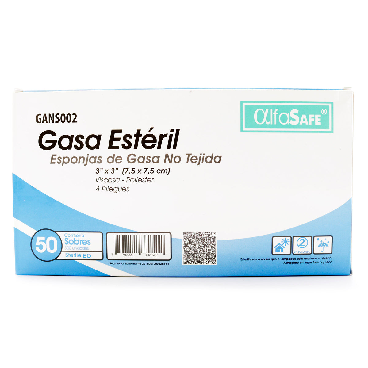 ALPHA GAUZE NON-WOVEN 3X3 50 PACKS X 6 UNITS