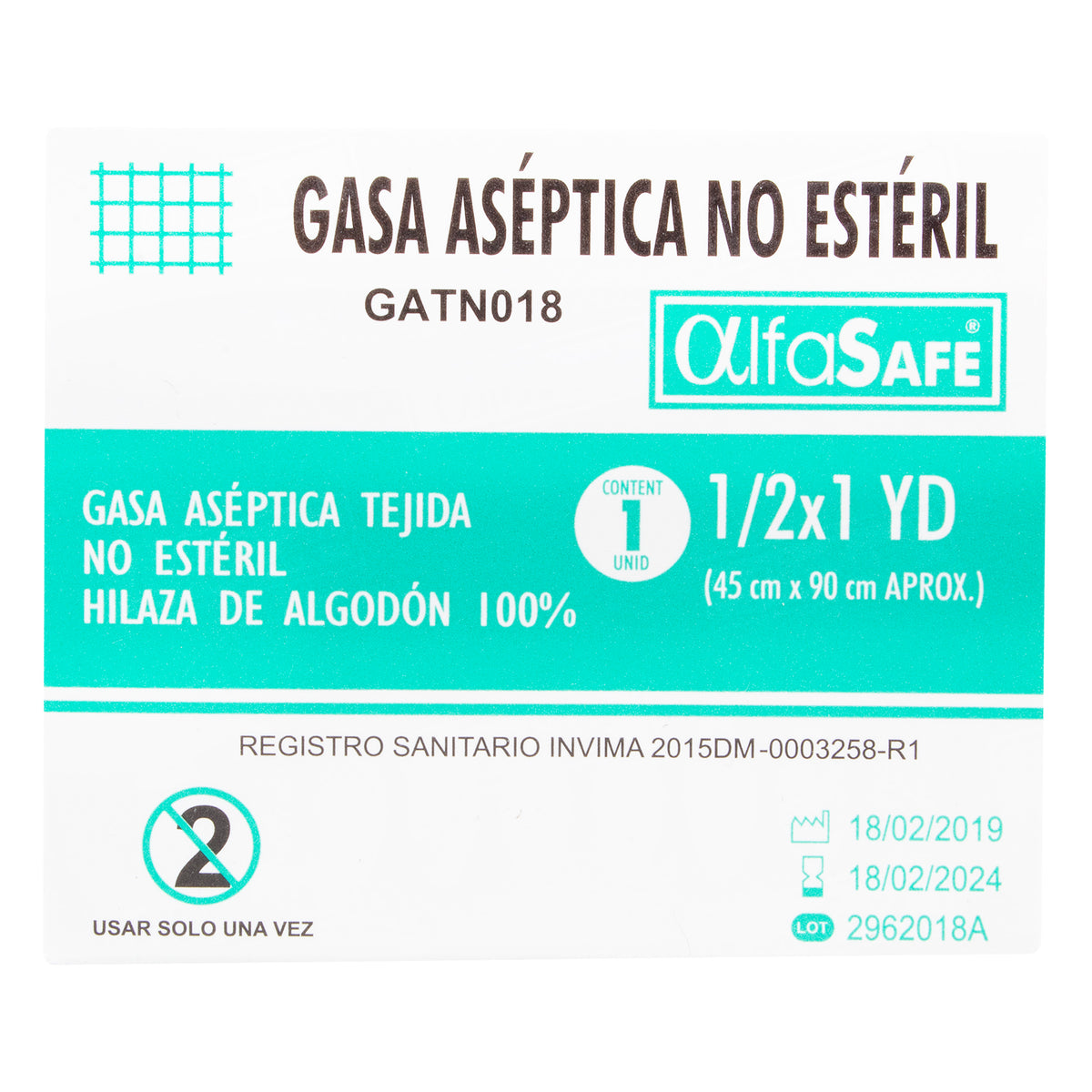 ASYPTIC ALPHA GAUZE 1/2X1