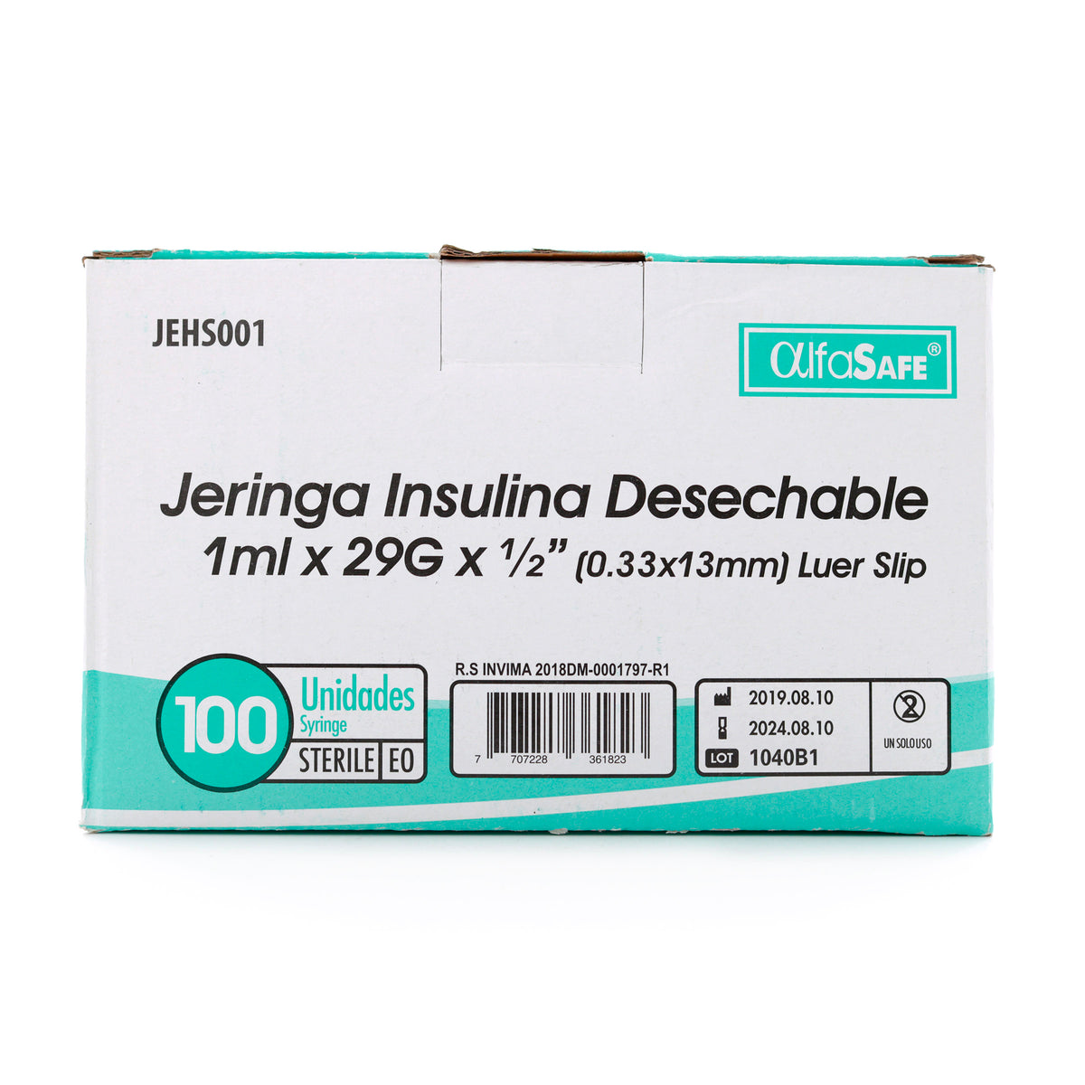 JERINGA ALFA INS.1 CC 29G X1/2 13MM 100U - REG. INVIMA 2018DM-0001797-R1
