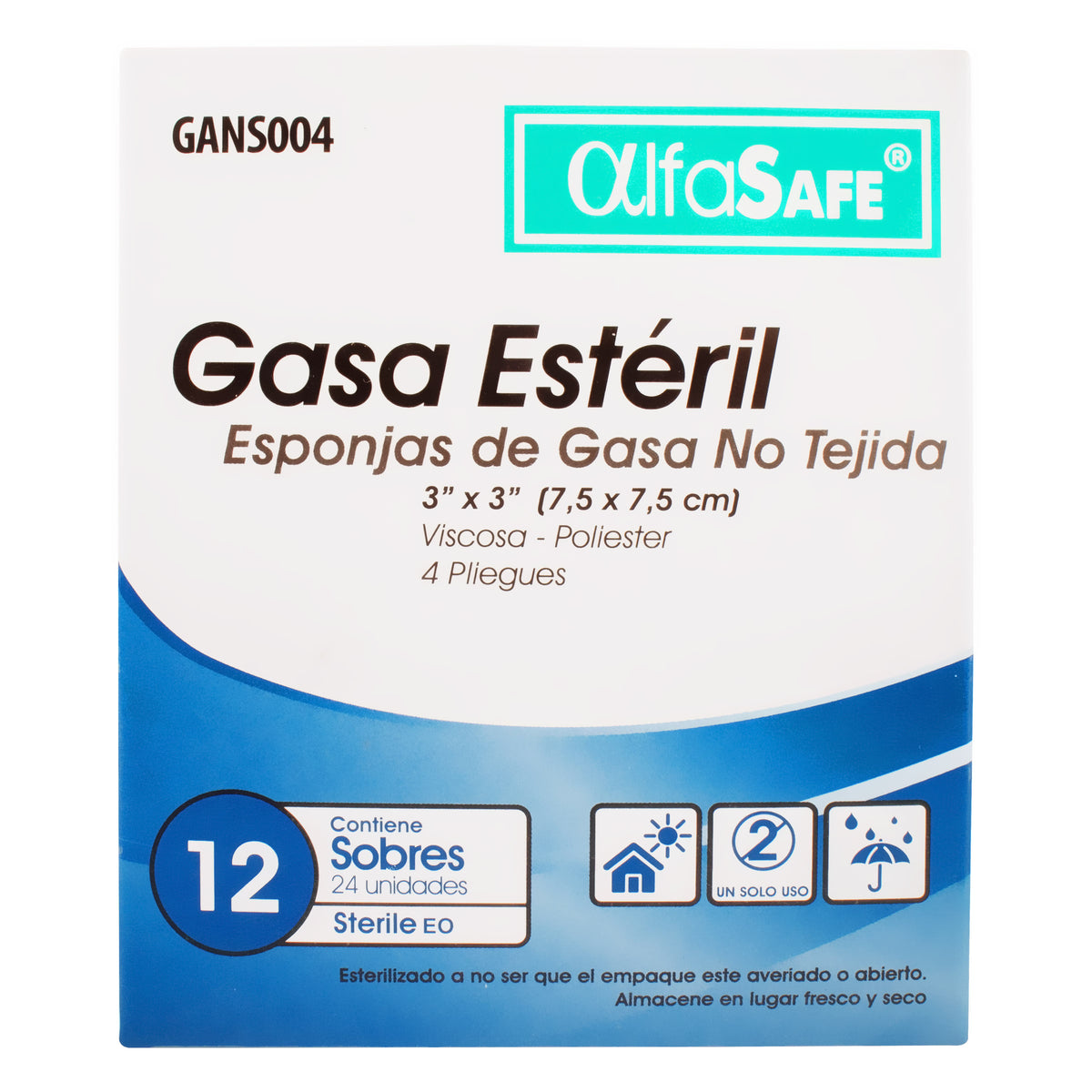 GASA ALFA EST.NO TEJIDA 7.5X7.5CM 12 X 2