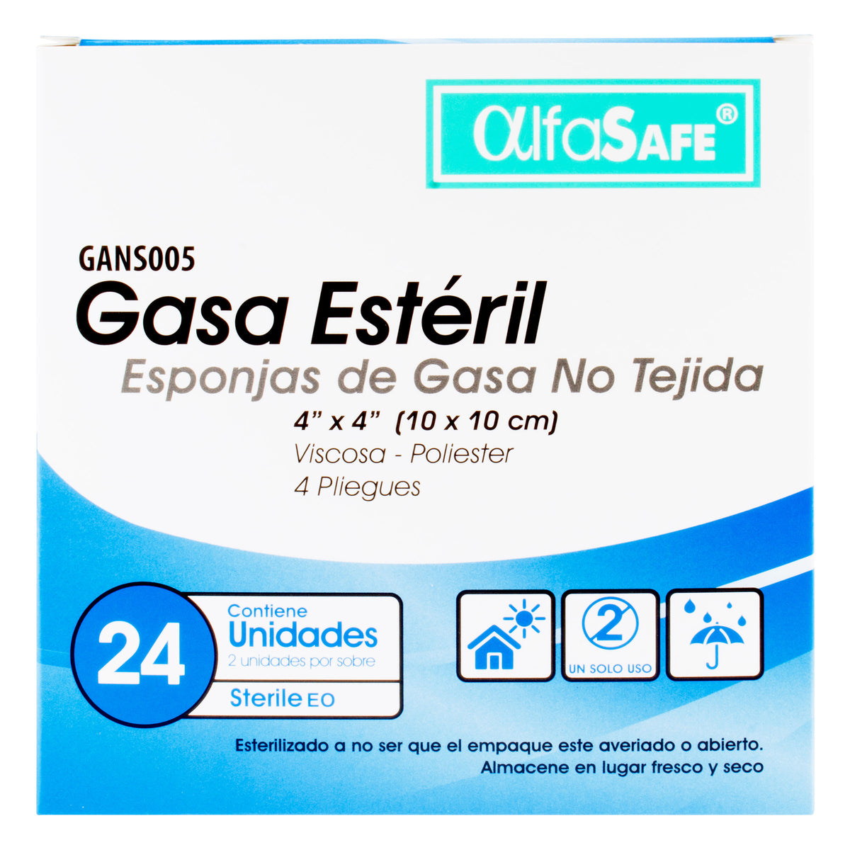ALPHA NON-WOVEN GAUZE 4X4 10 CM 24 UNITS
