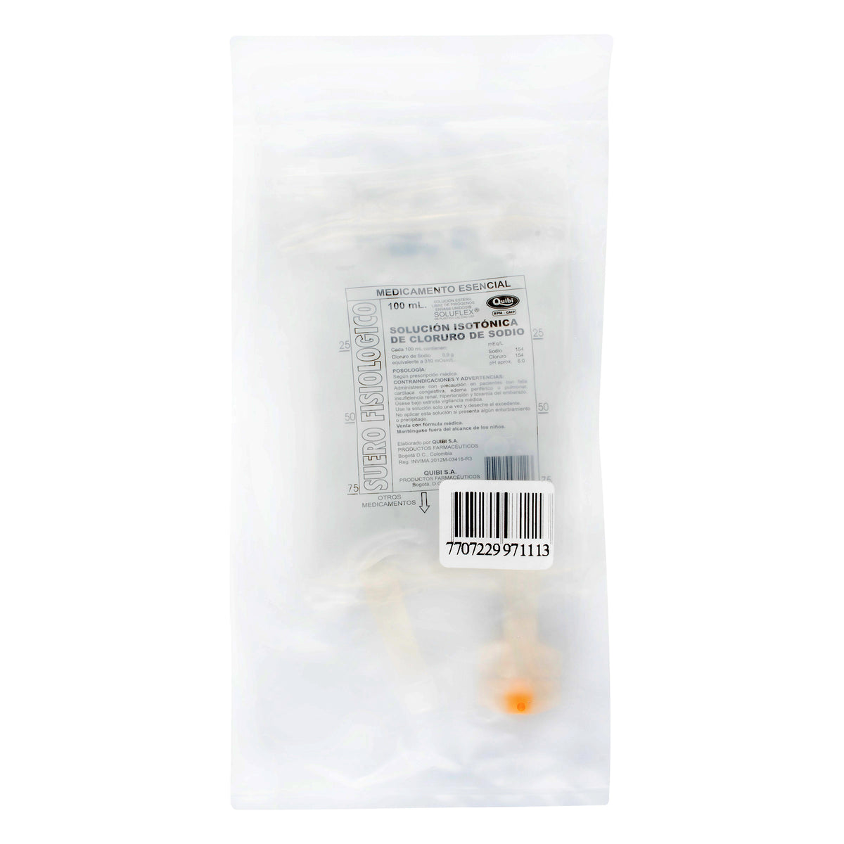 AGUA DESTILADA QUIBI BOLSA 500 ML - REG. INVIMA 2022M-0005159-R2