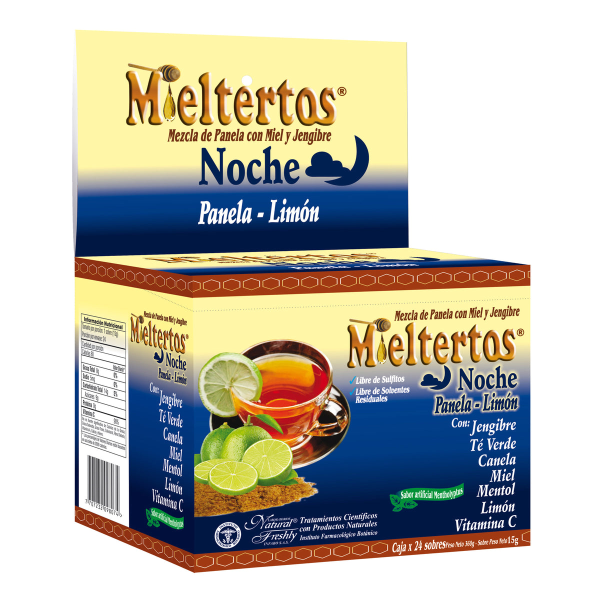 MIELTERTOS GRIPA NOCHE PANELA LIMÓN X 24 SOBRES