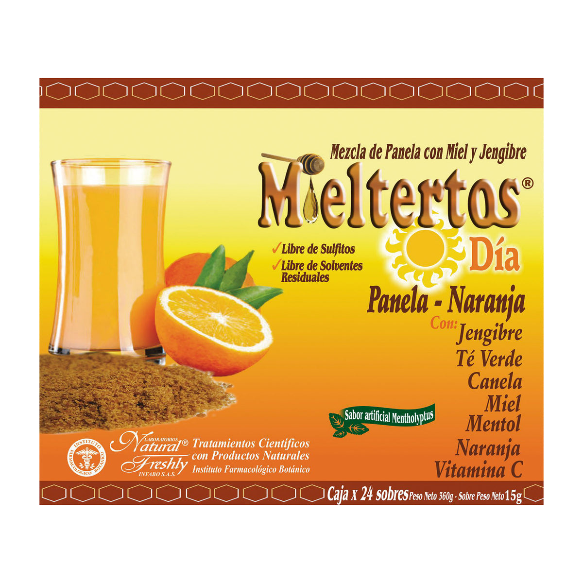 MIELTERTOS GRIPA DÍA PANELA NARANJA X 24 SOBRES