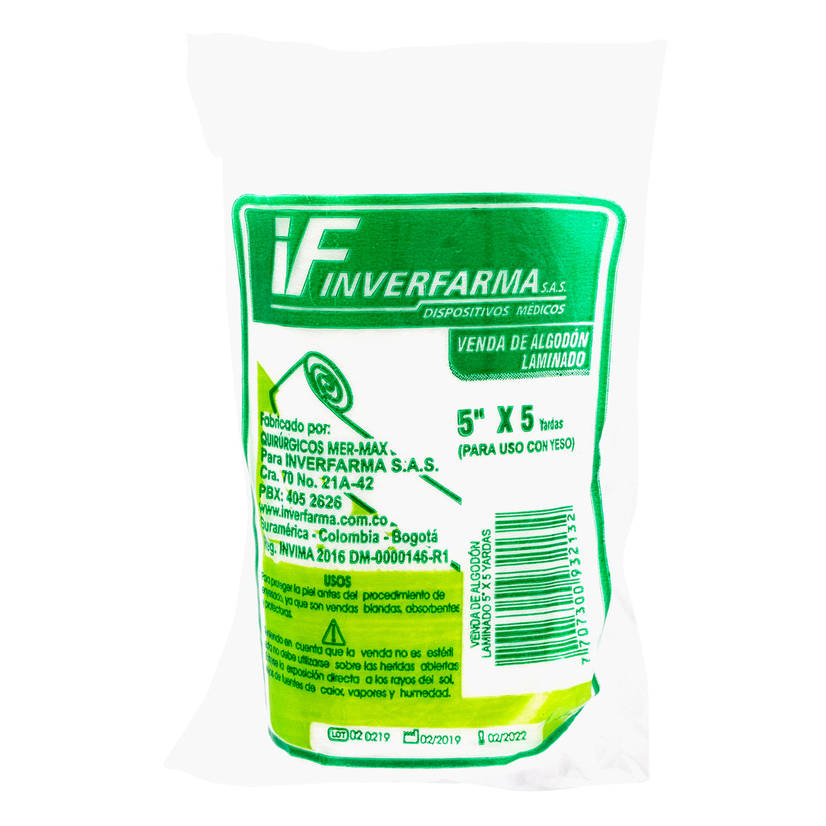 LAMINATED COTTON GAUZE 5X5 INVERFARMA