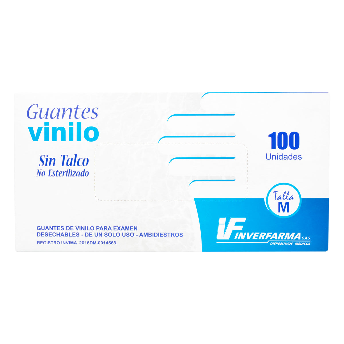 GUANTE DE VINILO M 100 UD INVERF