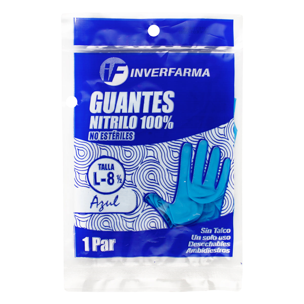 GUANTE DE NITRILO AZUL L 2 UDS INVERF