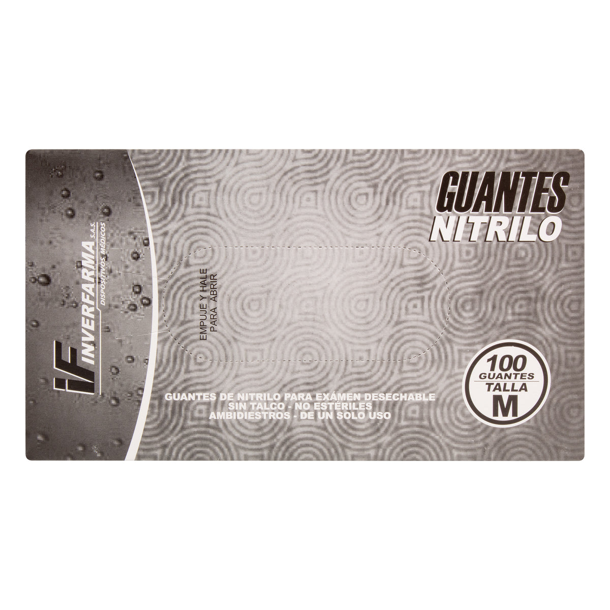 GUANTE NITRILO NEGRO TAMAÑO M X 100 UNDS - REG. INVIMA 2020DM-0020955