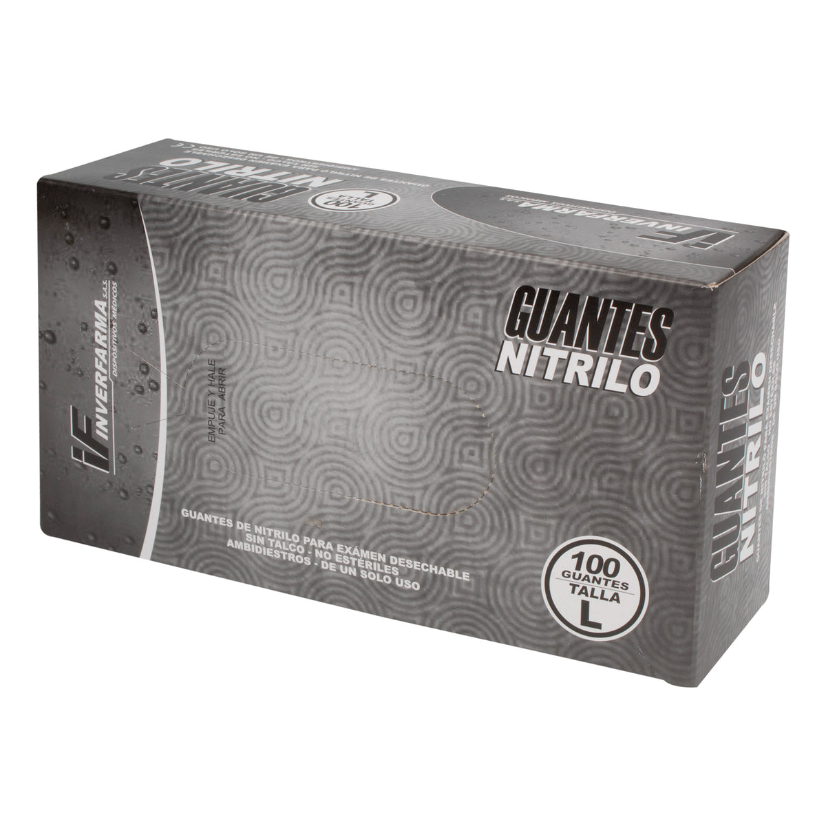 GUANTE NITRILO NEGRO T.L 100 UND INVERFA - REG. INVIMA 2020DM-0020955