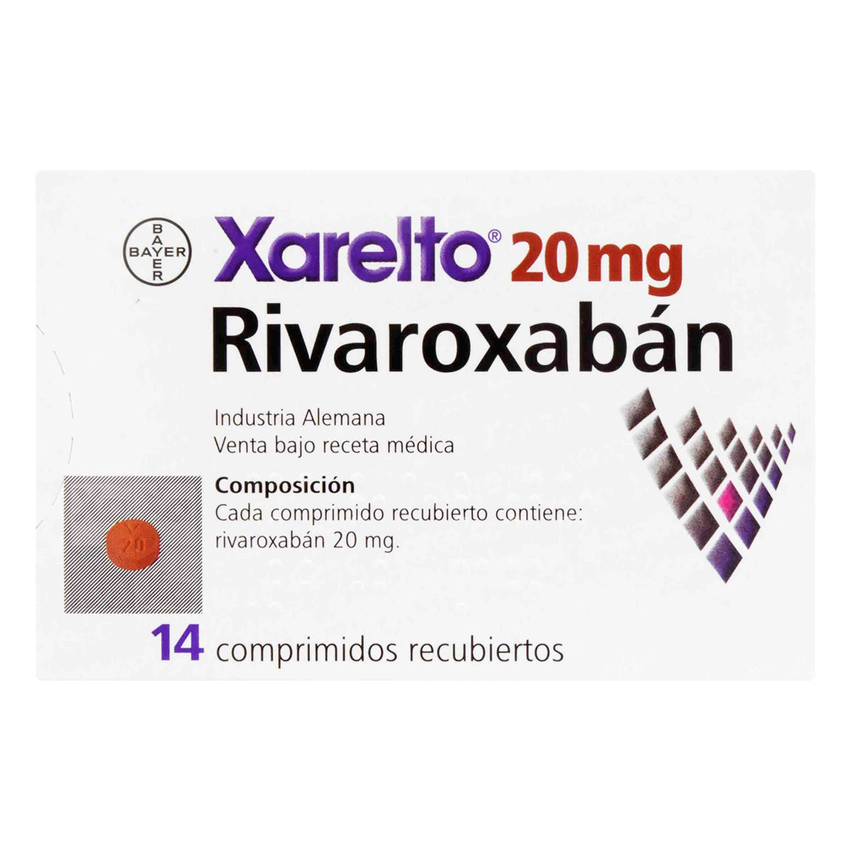 XARELTO 20MG 14C - VENTA CON FORMULA MEDICA