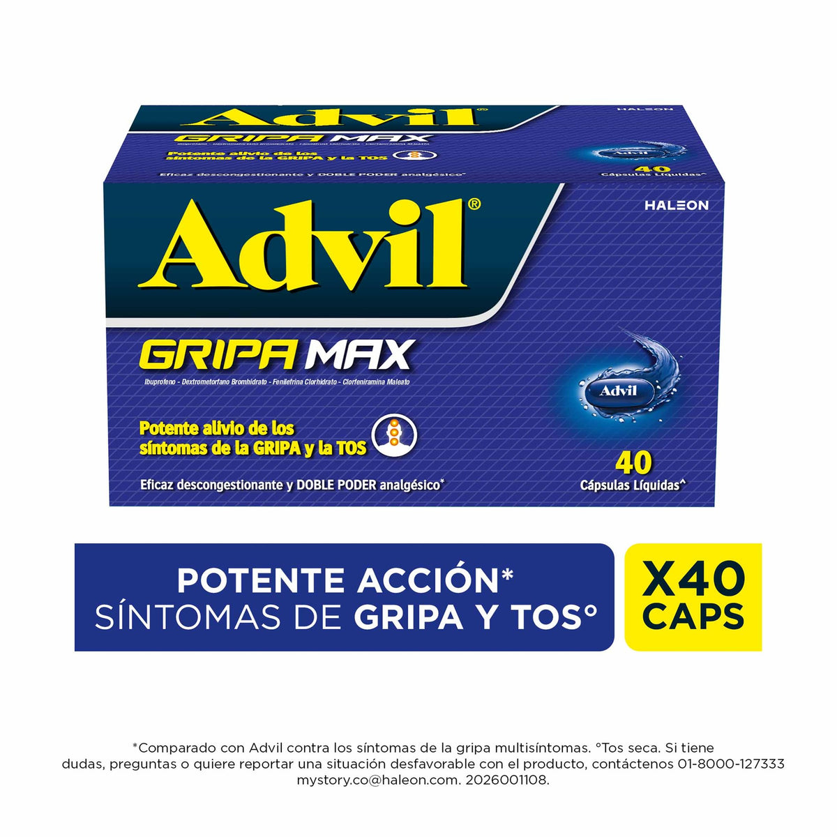Advil Gripa Max 40 Cap - Droguería La Bastilla Medellín