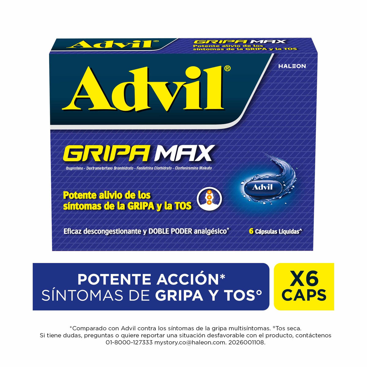 Advil Gripa Max 6 Cap - Droguería La Bastilla Medellín