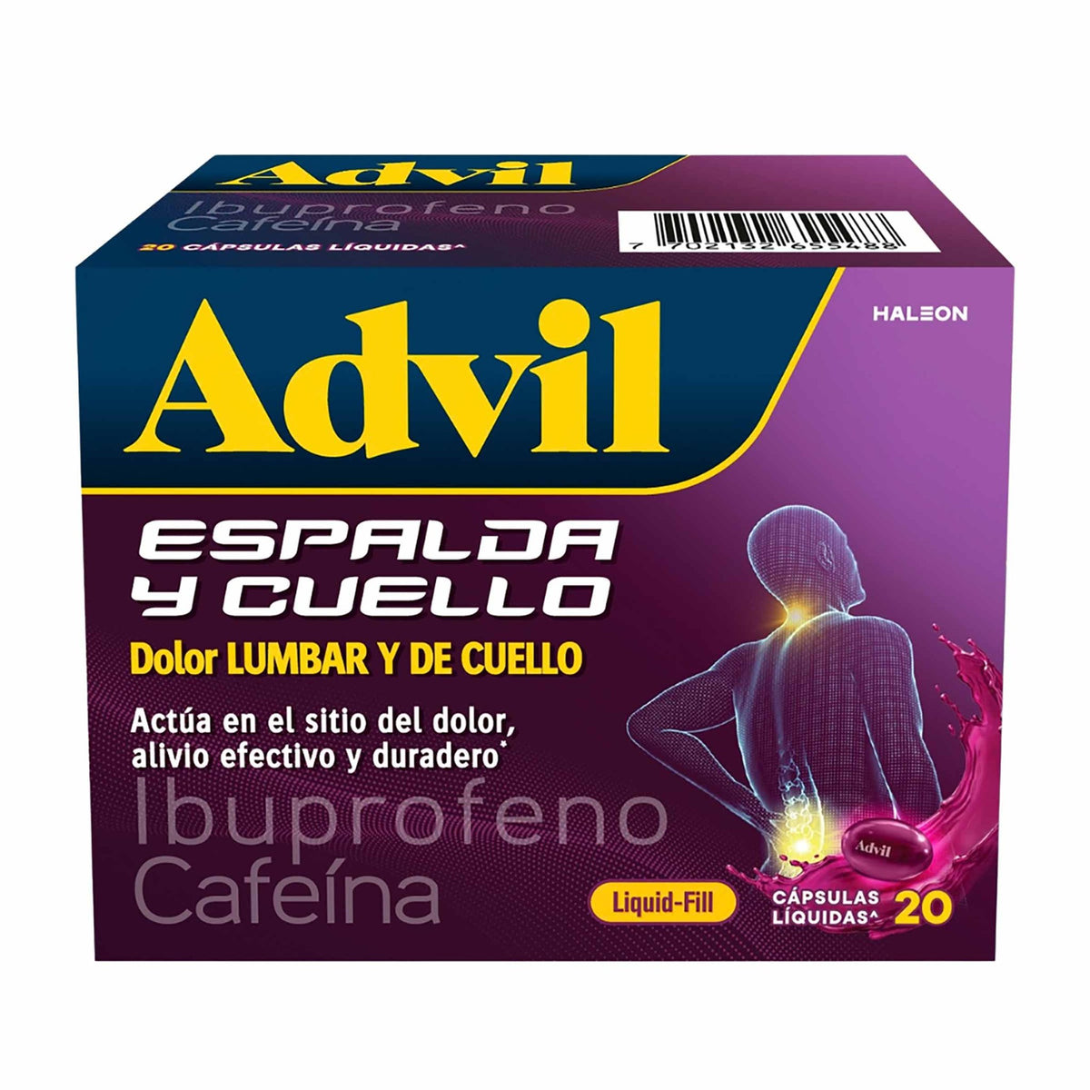 Advil Liquid Fill Espalda Cuel 20Cap - Droguería La Bastilla Medellín