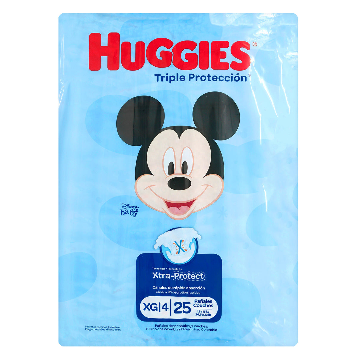 PAN.HUGGIES TRI.PROTECCION ET.XG 25 UNDS - REG. INVIMA NSOA06044-17CO