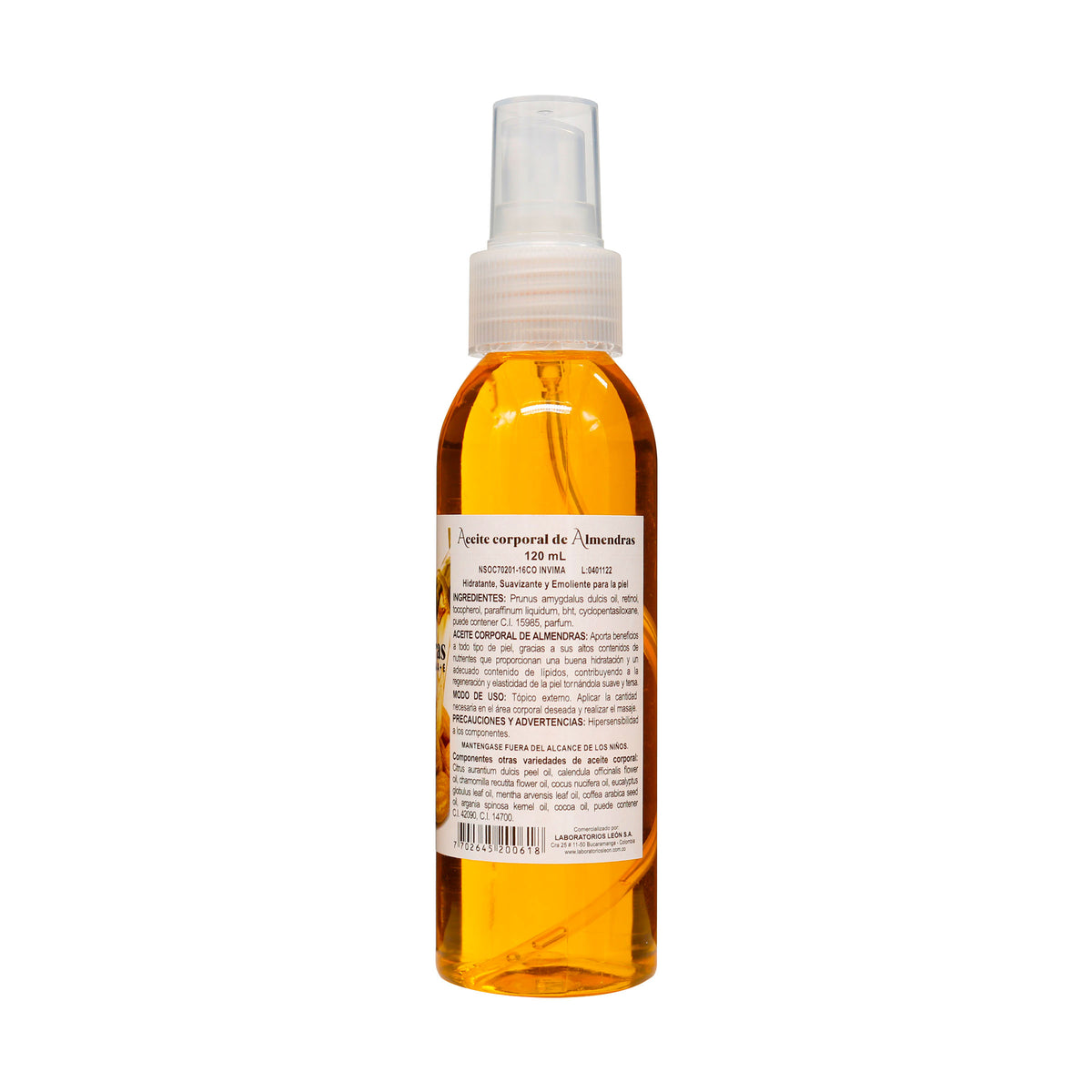 ACEITE ALMENDRAS SPRAY 120 ML LEON - REG. INVIMA NSOC70201-16CO