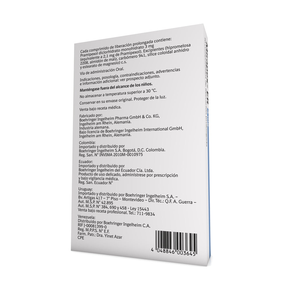 MIRAPEX ER 3MG 10TB - REG. INVIMA 2020M-0010975-R1