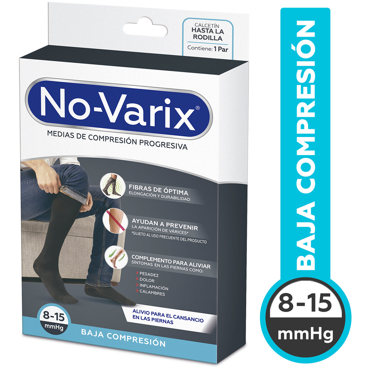 CALC.NOVARIX HOMBRE 8-15MMHG NEGRO T.L - REG. INVIMA 2020DM-0021201