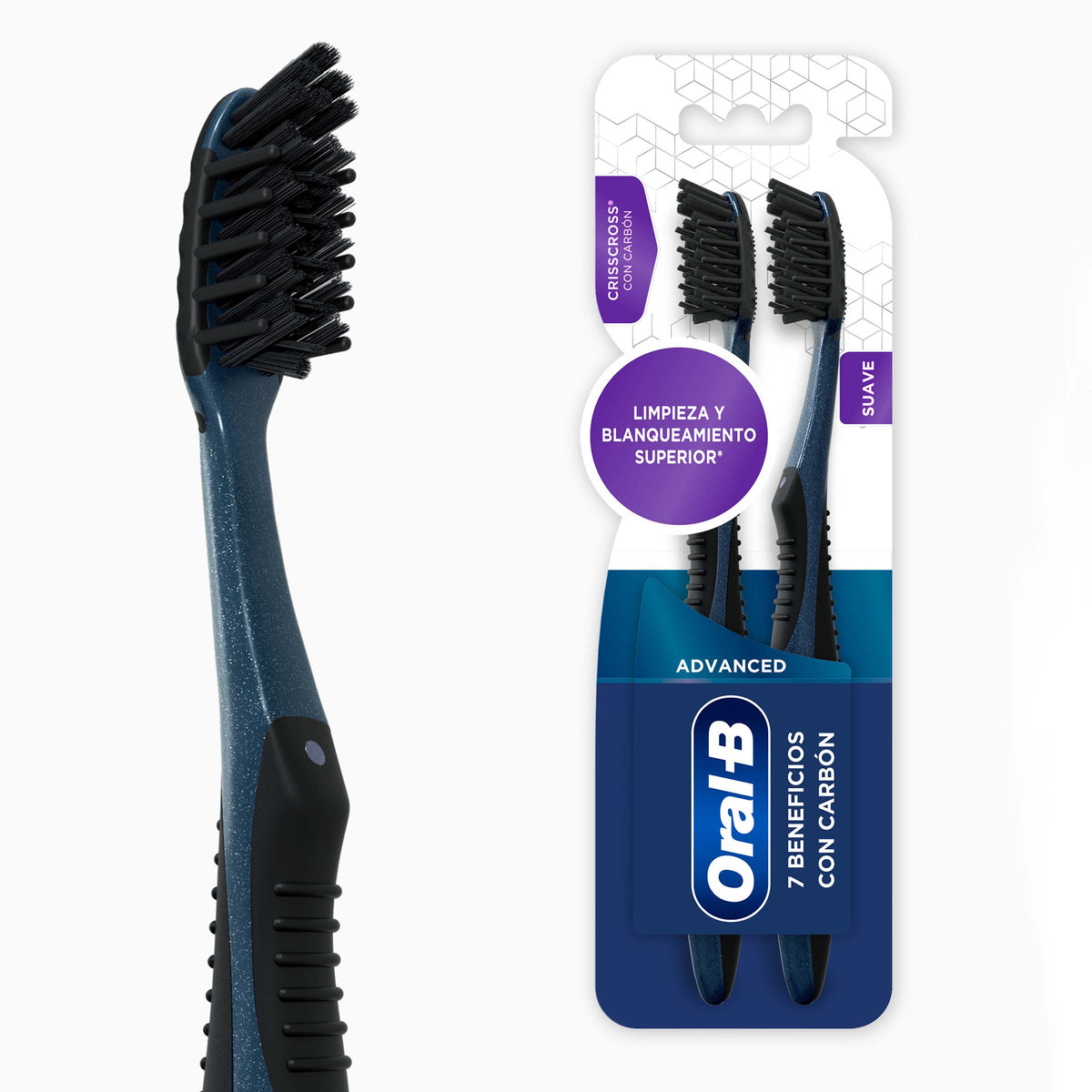 2 CEPILLO MANUAL ORAL-B 7 BEN. NEGRO - REG. INVIMA 2021DM-0024585