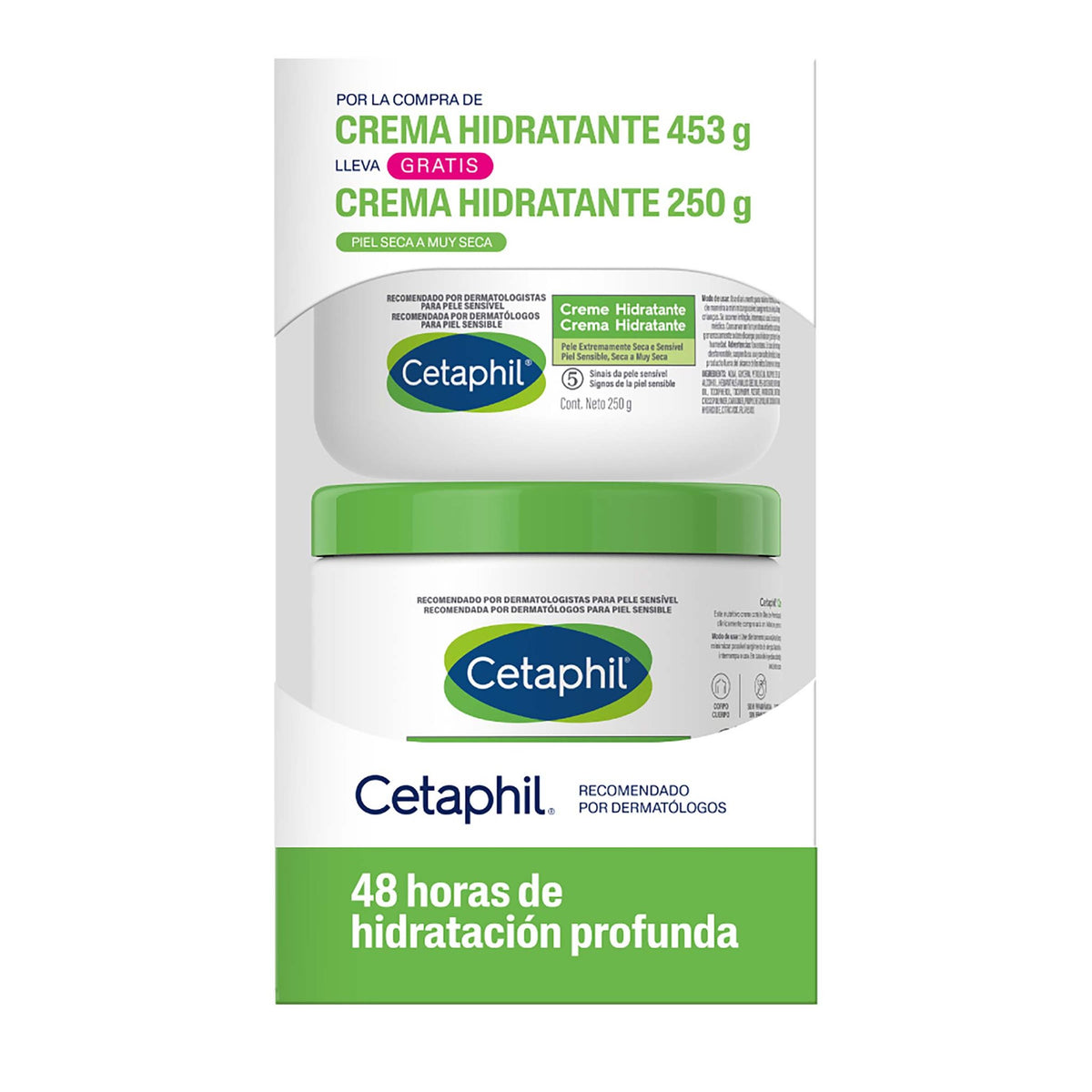 Cetaphil Cre.Hidrat.453Gr+Cre.Hid.250Gr - Droguería La Bastilla Medellín