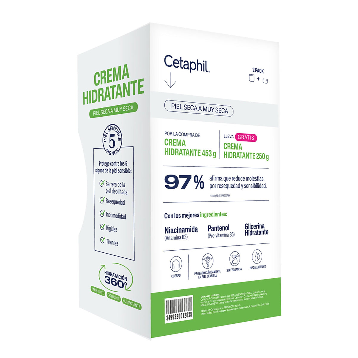 Cetaphil Cre.Hidrat.453Gr+Cre.Hid.250Gr - Droguería La Bastilla Medellín