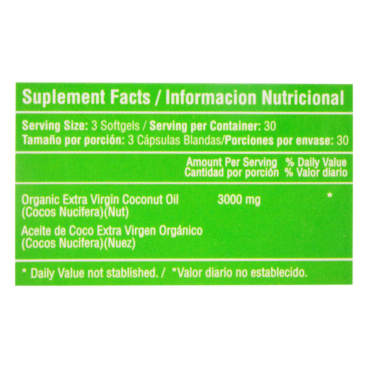 Coconut Oil 3000 Mg 90 Softgels
