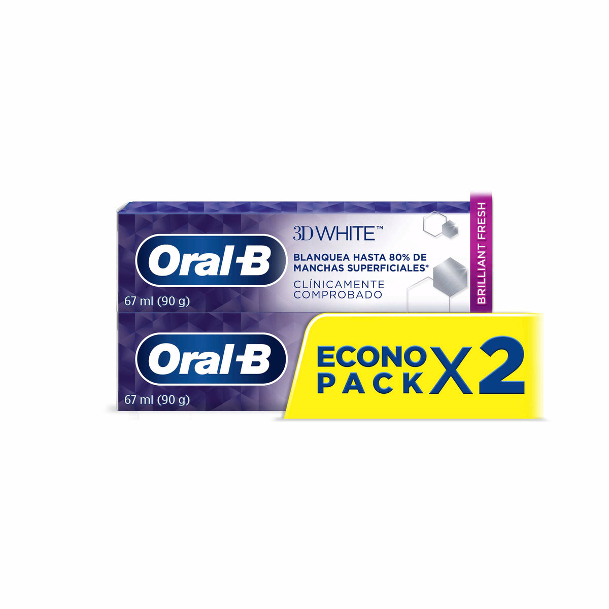 2 CREMA DENTAL ORAL-B 3DW 67ML - REG. INVIMA NSOC51475-12CO