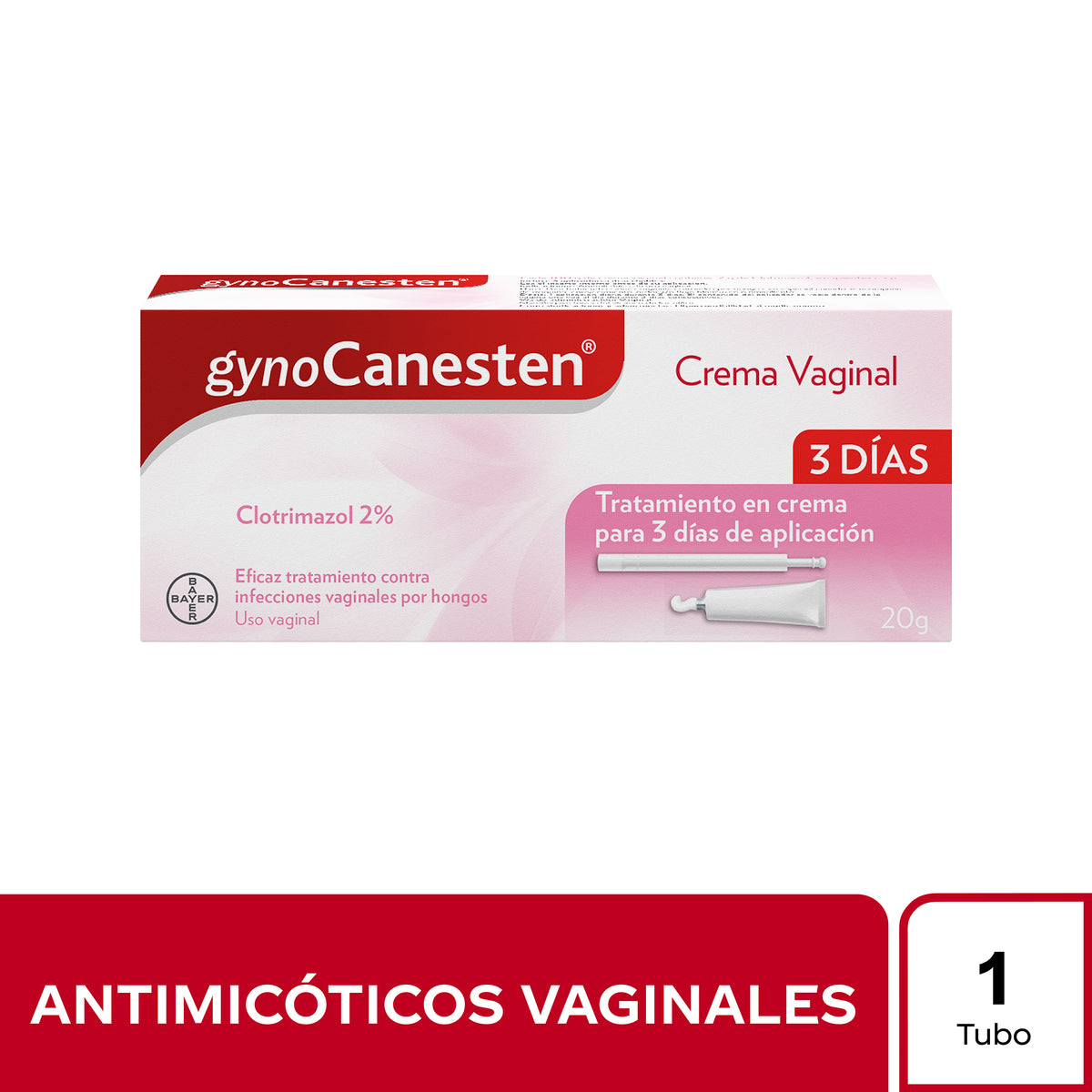 GYNOCANESTEN CREMA VAGINAL 20 GR - VENTA CON FORMULA MEDICA - REG. INVIMA 2014M-004931-R2